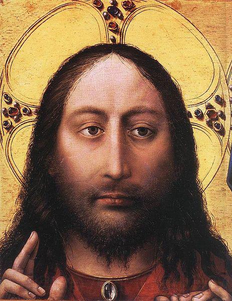Robert Campin Blessing Christ and Praying Virgin Spain oil painting art